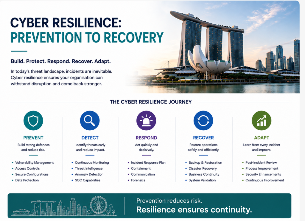 Cyber resilience lifecycle from prevention to recovery